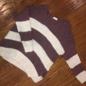 Altar’d State Purple and White Striped Sweater